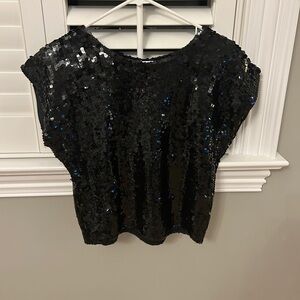 Sequin crop top with hole back